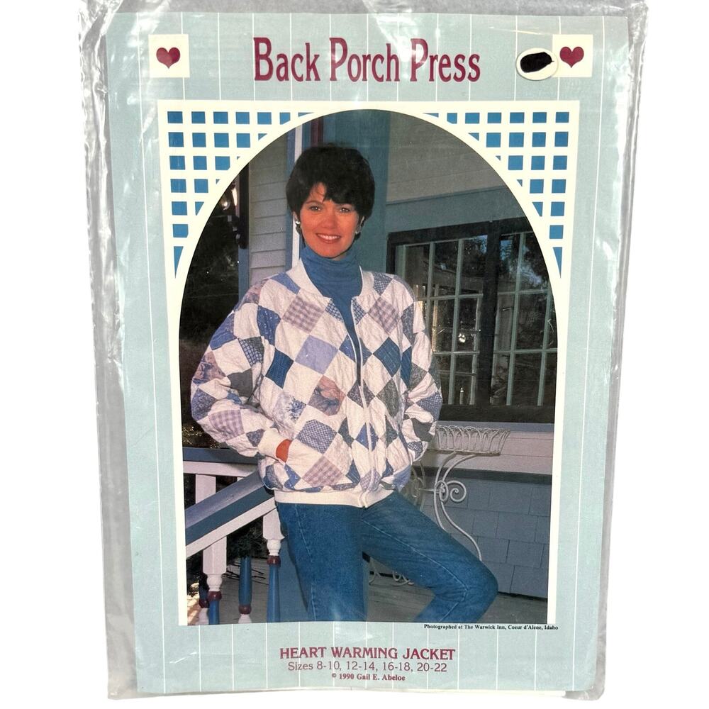 NEW Vtg Back Porch Press Quilting Jacket Pattern Misses Sewing Patchwork